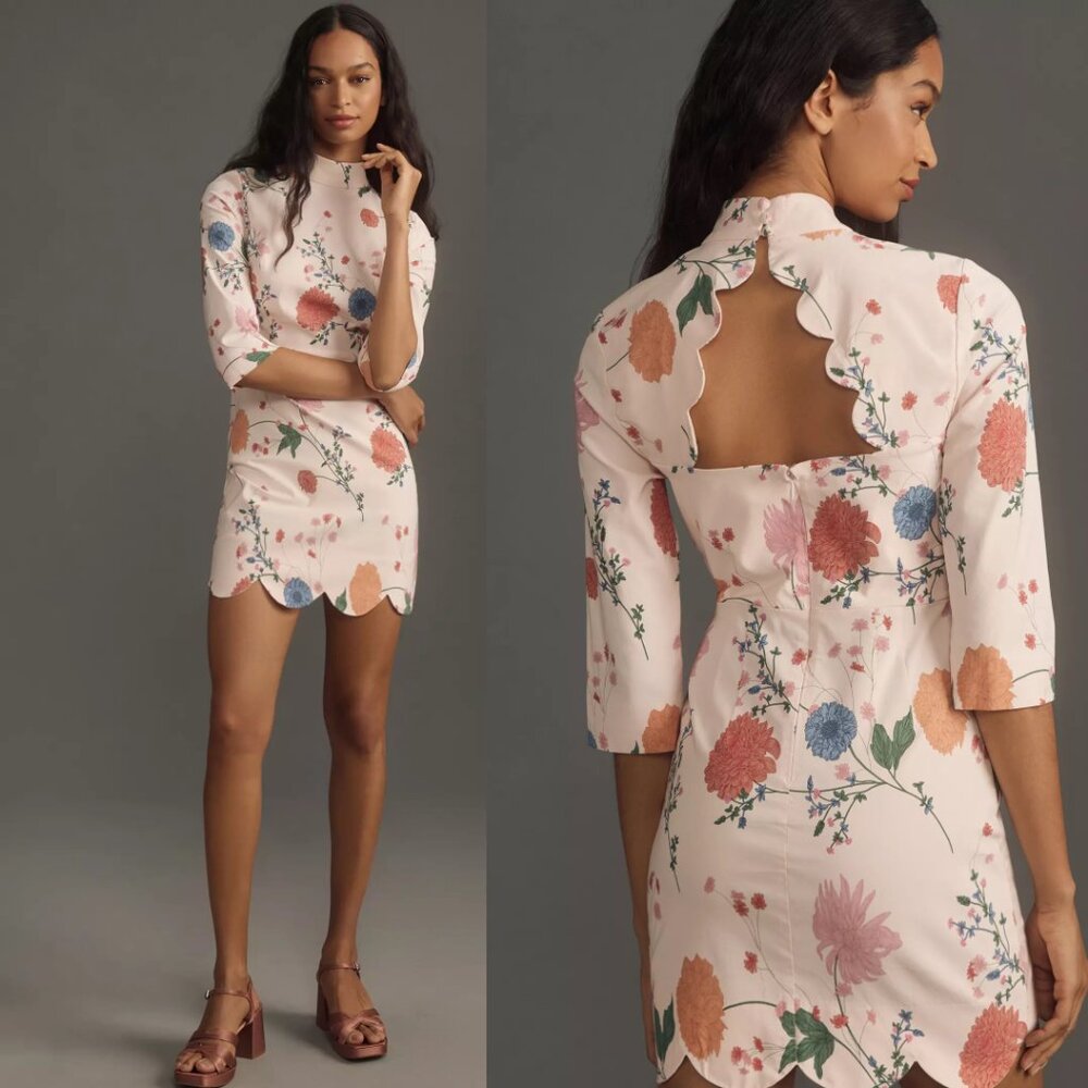 NEW Anthropologie Maeve Mock-Neck Stretch Shift Mini Dress size 10 new nwt